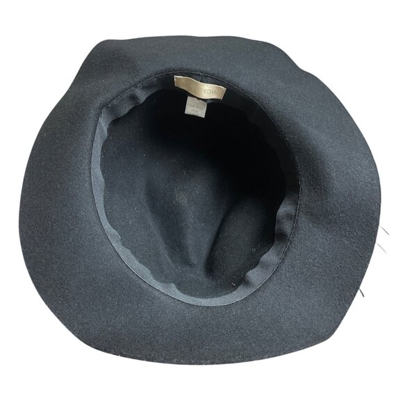 Nordstrom  Black Wool With Feather & Sequin Detail Womens Cloche Hat - Picture 7 of 8